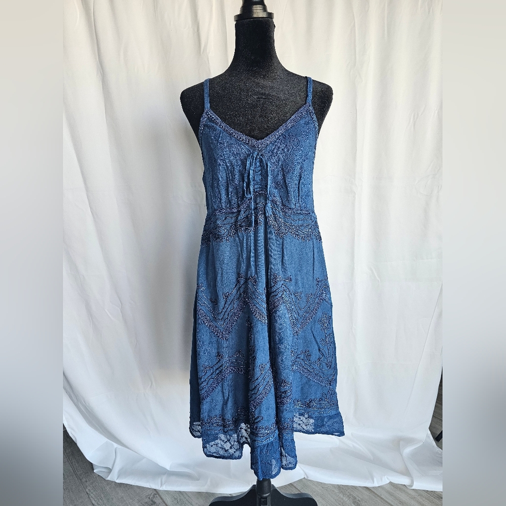 Advance Apparels Navy Smocked Top